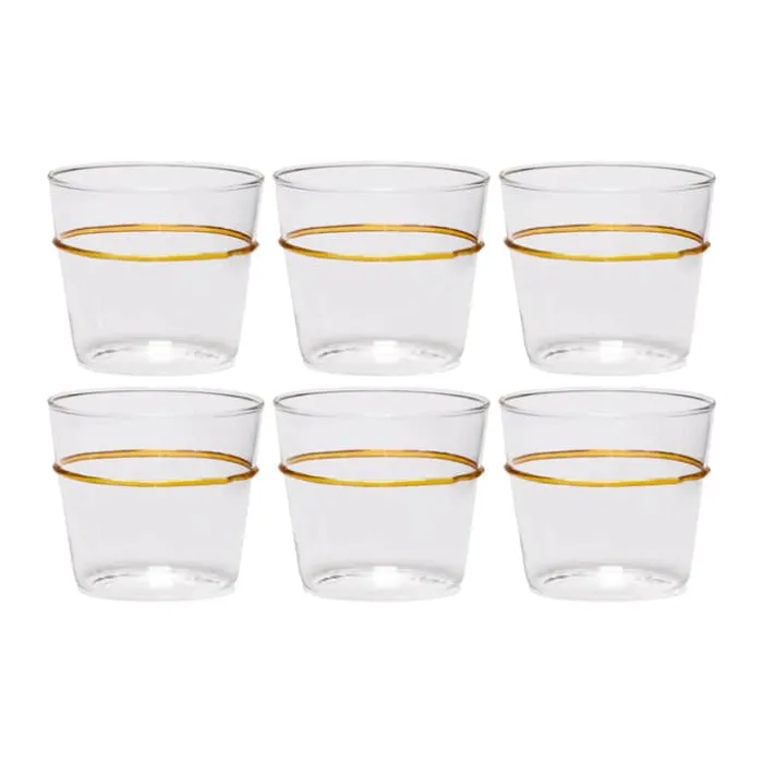 Hübsch Orbit Vandglas - 6 stk. 20 cl - Glas - Gul