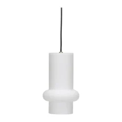 Hübsch Pilule Pendel Ø 15 x H 25 cm - Glas/jern - Mat hvid