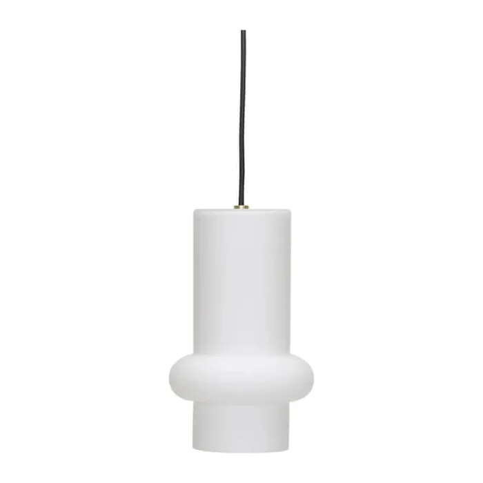 Hübsch Pilule Pendel Ø 15 x H 25 cm - Glas/jern - Mat hvid