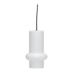 Hübsch Pilule Pendel Ø 15 x H 25 cm - Glas/jern - Hvid/blank