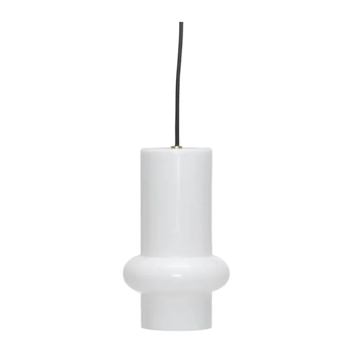 Hübsch Pilule Pendel Ø 15 x H 25 cm - Glas/jern - Hvid/blank