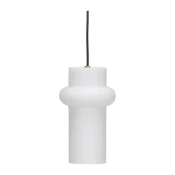 Hübsch Pilule Pendel Ø 15 x H 25 cm - Glas/jern - Mat hvid