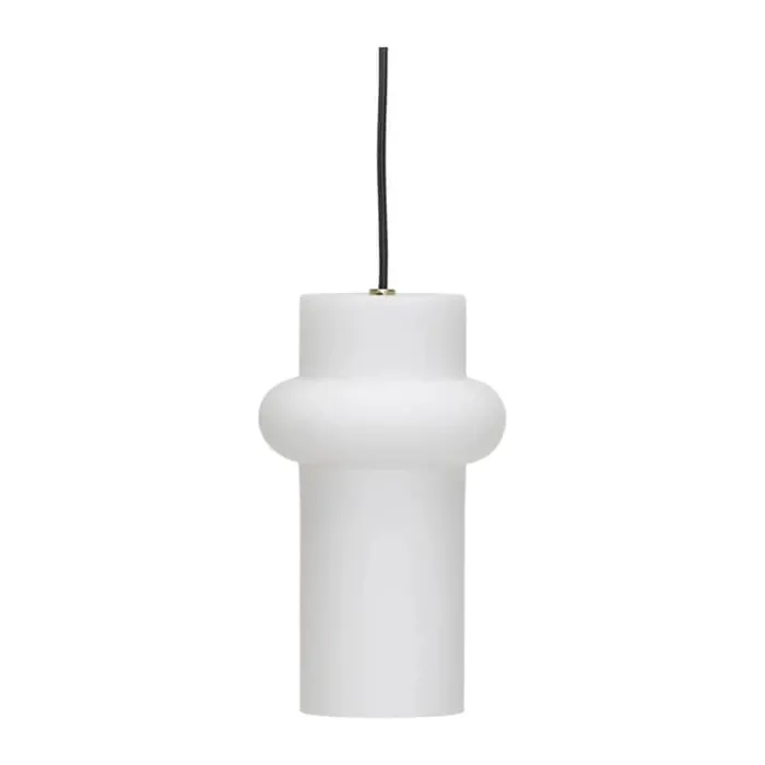 Hübsch Pilule Pendel Ø 15 x H 25 cm - Glas/jern - Mat hvid