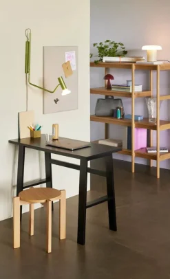 Hübsch Poke Skrivebord H 75 x B 45 x L 100 cm - MDF/egetræ - Sort