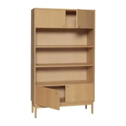 Hübsch Prime Reol H 170 x B 35 x L 100 cm - MDF/egetræ - Natur