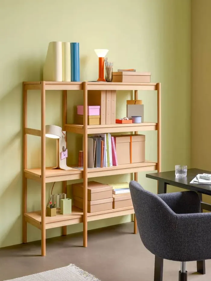 Hübsch Seize Reol H 140 x B 42 x L 120 cm - MDF/egetræ - Natur