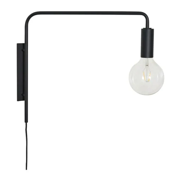 Hübsch Serendipity Væglampe H 42 cm - Jern - Sort