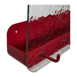 Hübsch Shack Vægreol H 30 x B 13 x L 60 cm - Glas - Rød/Klar
