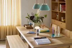 Hübsch Skak Spisebord H 74 x B 95 x L 195 cm - MDF/egetræ - Natur