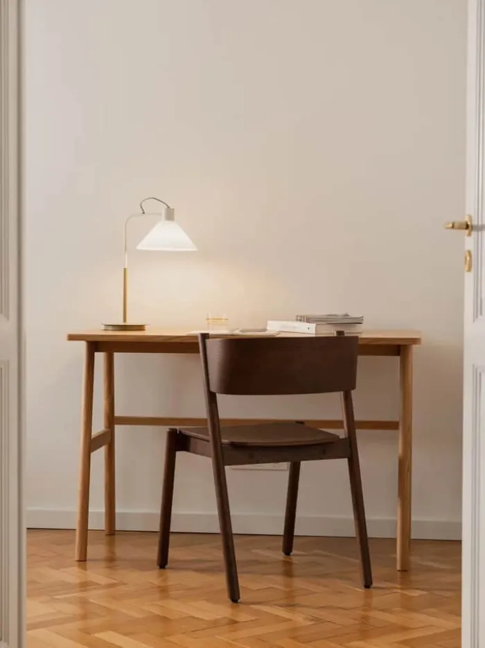 Hübsch Spot Bordlampe H 45 cm - Glas/jern - Hvid/khaki