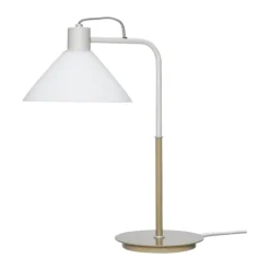 Hübsch Spot Bordlampe H 45 cm - Glas/jern - Hvid/khaki