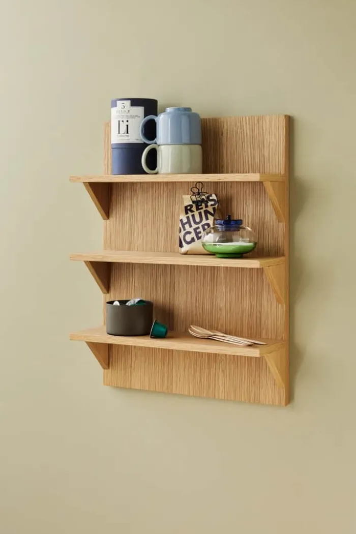 Hübsch Straight Reol H 54 x B 14 x L 40 cm - Egetræsfiner/MDF - Natur