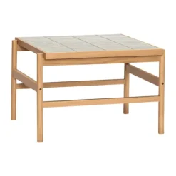 Hübsch Tilit Sofabord H 44 x B 66 x L 60 cm - MDF/egetræ - Natur/mint