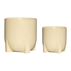 Hübsch Up Potteskjuler - 2 stk. Ø 21/17 x H 21/17 cm - Keramik - Gul