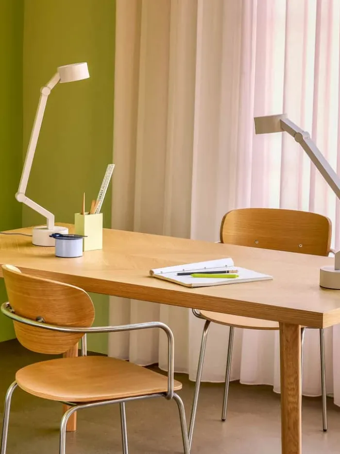 Hübsch Verve Bordlampe H 59 cm - Jern/polycarbonat - Lysegrå