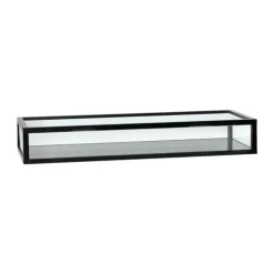 Hübsch View Æske H 12 x B 30 x L 80 cm - Asketræ/glas - Sort