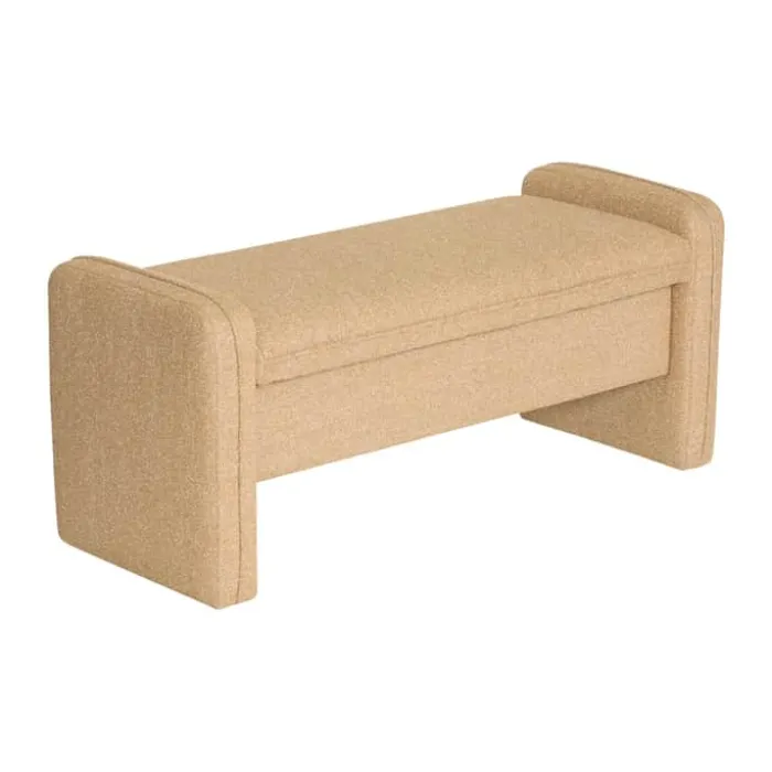 Hübsch Well Bænk H 42 x B 38 x L 100 cm - Polyester - Sand