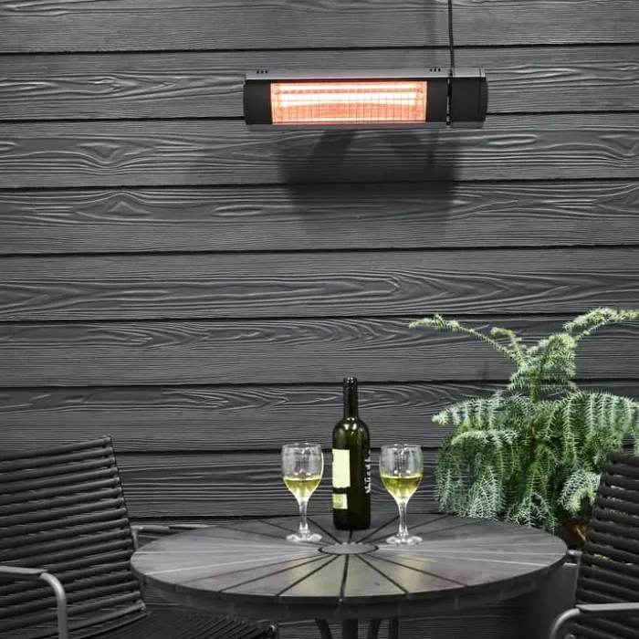 HEAT1 Terrassevarmer ECO high-line 1500 watt - Ultra Low Glare Plus - Sort