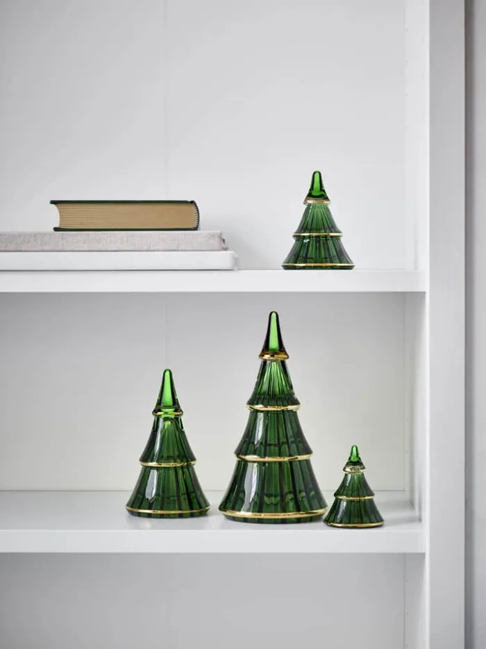 Holmegaard Fairytales Juletræ H 19 cm - Glas - Grøn/guld