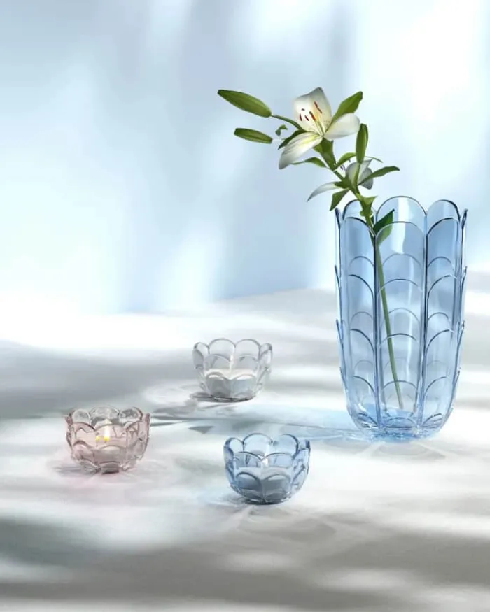 Holmegaard Lily Fyrfadsstage Ø 7 cm - Glas - Cherry blossom