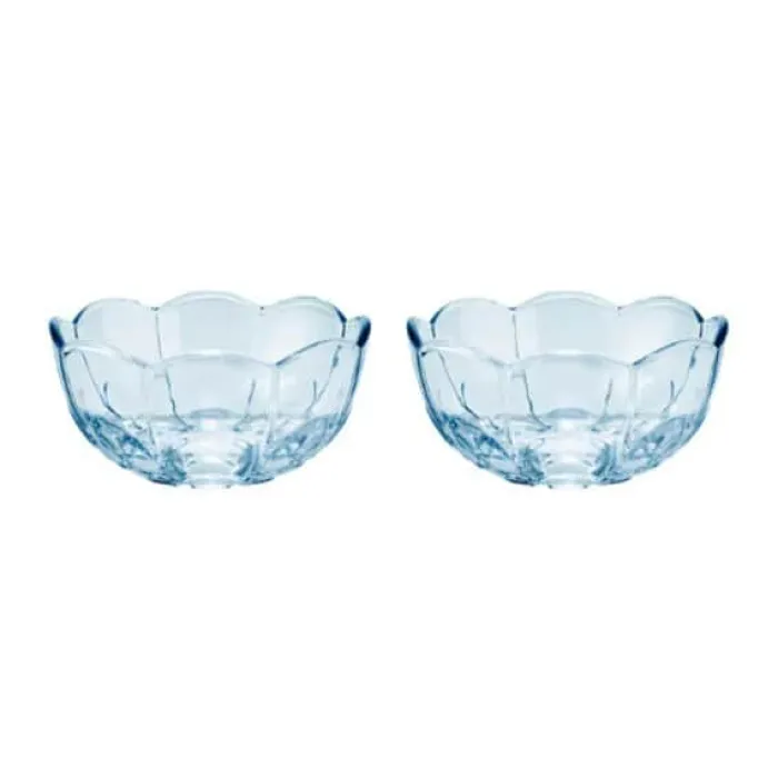 Holmegaard Lily Skål - 2 stk. Ø 13 cm - Glas - Blue iris