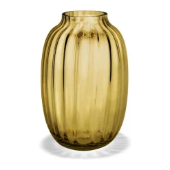 Holmegaard Primula Oval Vase H 25 cm - Mundblæst glas - Amber