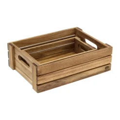 Holm Kassesæt - 2 dele H 10 x B 23 x L 32 cm - Akacietræ - Natur