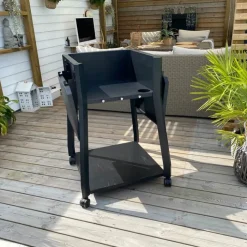 HOT WOK Comfort Bord H 93 - B 125 - L 58 cm - Pulverlakeret stål - Sort