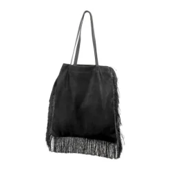 Imerco Home Taske m. frynser H 40 x B 37 cm - Polyester - Sort