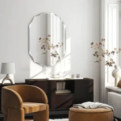 Incado Diamond Spejl H 90 x B 60 cm - Spejlglas/MDF - Sølvfarvet