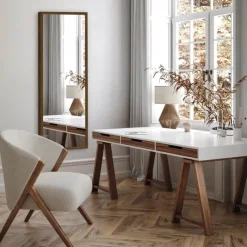 Incado Spejl H 160 x B 55 cm - Spejlglas/egetræ/MDF - Brun