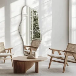 Incado Wave Spejl H 160 x B 80 cm - Spejlglas - Sølvfarvet