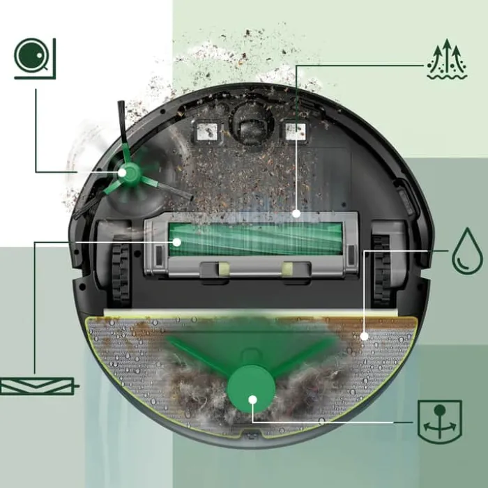 iRobot Roomba Combo 205 AutoCompact Robotstøvsuger 2-i-1 funktion - AutoCompact - Sort