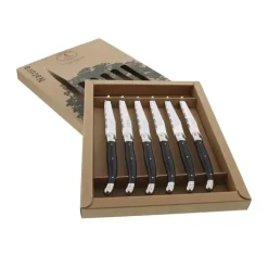 Jean Dubost Kniv - 6 stk. L 28,7 cm - Rustfrit stål - Sort