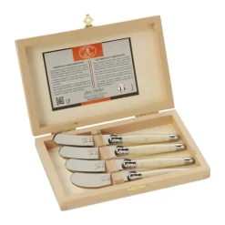 Jean Dubost Smørkniv - 4 stk. L 17,8 cm - Rustfrit stål - Beige