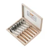 Jean Dubost Spiseske - 6 stk. L 24,5 cm - Rustfrit stål/oliventræ