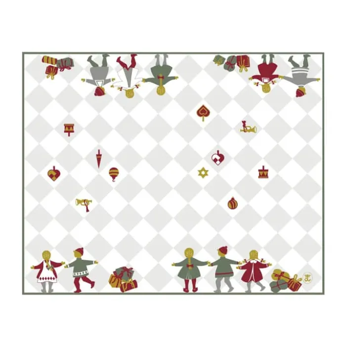 Jette Frölich Design Dansende Børn Bordskåner - 2 stk. B 36 x L 45 cm - Bomuld - Hvid