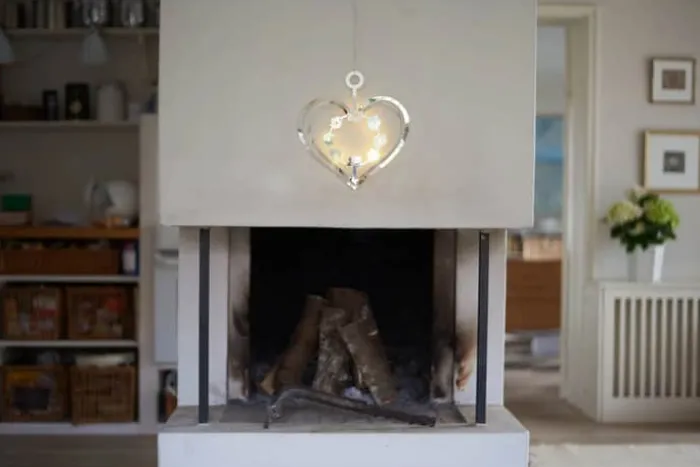 Jette Frölich Design LED Ophæng - Hjerte H 26,5 x B 27,5 cm - Metal/plastik - Sølvfarvet