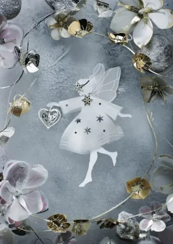 Jette Frölich Design Papirblomster - 3 stk. H 3 cm - Papir/metal - Hvid/guldfarvet