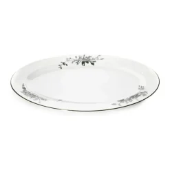 Jette Frölich Design Vinterstjerner Serveringsfad L 42 x B 29 cm - Benporcelæn - Grøn/guld