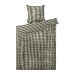 Juna Bæk&Bølge Sengetøj B 140 x L 220 cm - Økologisk bomuld - Sort/sand