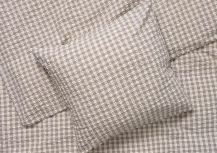 Juna Bæk&Bølge Sengetøj B 140 x L 220 cm - Økologisk bomuld - Grå/birk