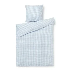Juna Bæk&Bølge Sengetøj B 140 x L 200 cm - Økologisk bomuld - Blå/hvid