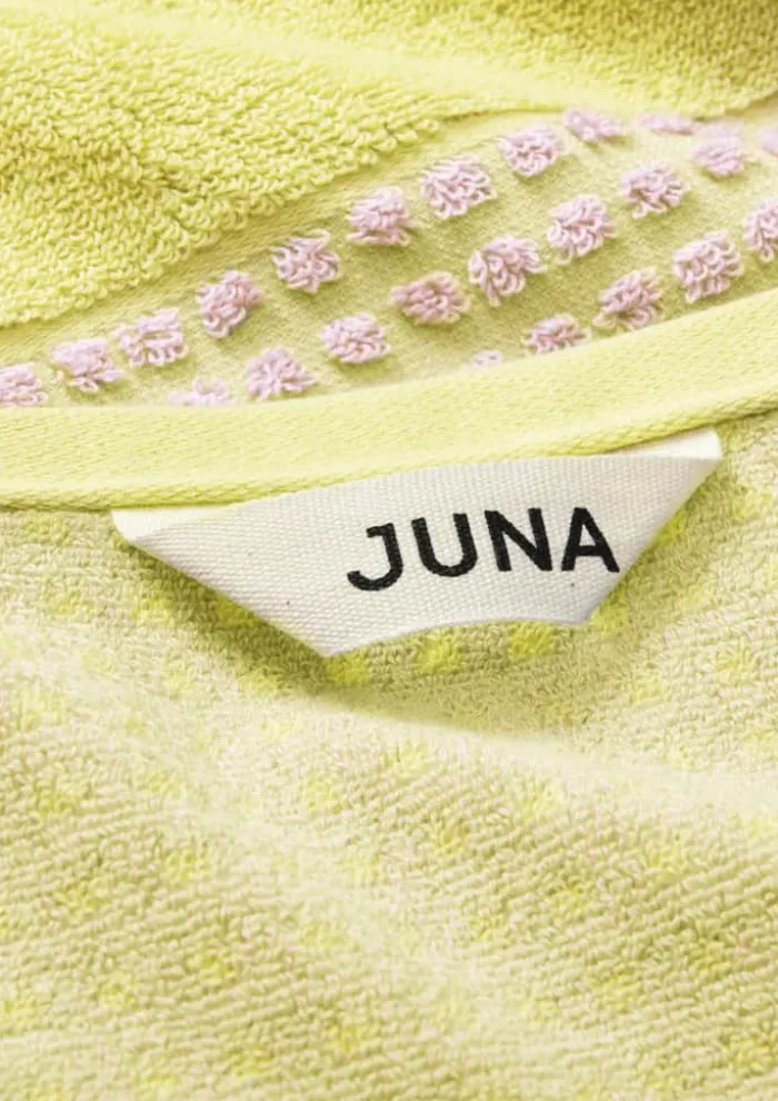 Juna Check Håndklæde B 50 x L 100 cm - Bomuld - Gul/pink