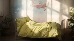 Juna Daisy Junior Sengetøj B 100 x L 140 cm - Økologisk bomuld - Gul