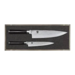 Kai Shun Classic Knivsæt - 2 dele L 34,1/26,6 cm - Pakkatræ/damaskusståll - Sort