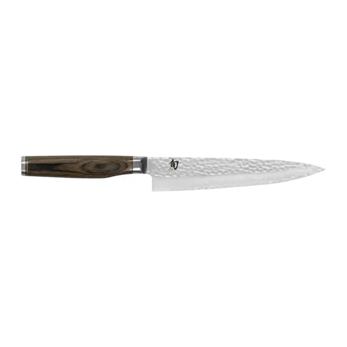 Kai Shun Premier Utilitykniv L 16,5 cm - Pakkatræ/damaskusstål