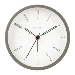 Karlsson Belle Numbers Vækkeur Ø 11 cm - Metal - Varm grå