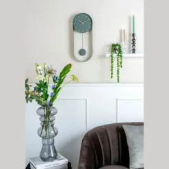 Karlsson Charm Pendulum Vægur H 50 cm - Metal - Grøn