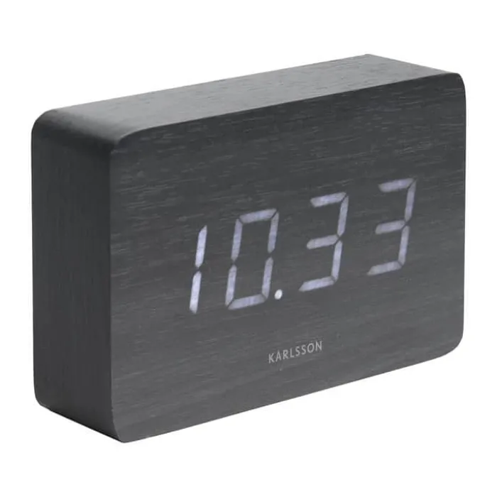 Karlsson Square Veneer Vækkeur B 10 x L 15 cm - Finér - Sort